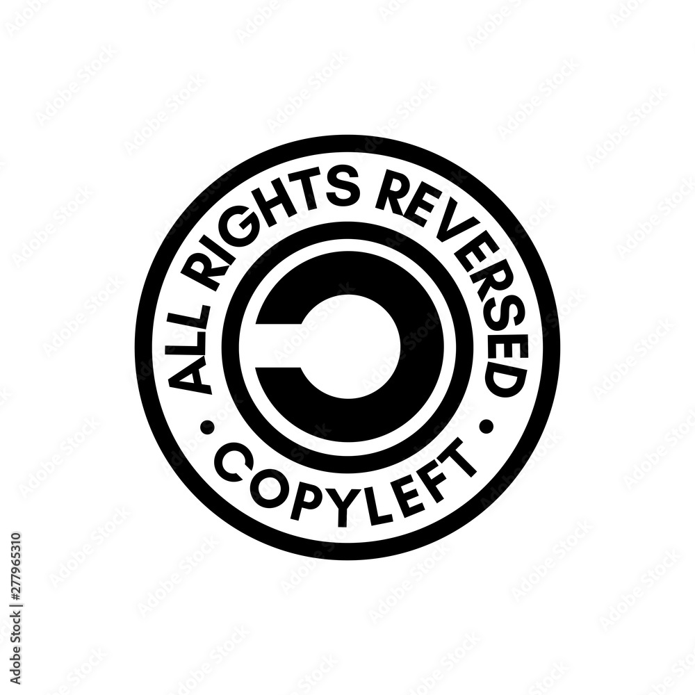 Copyleft All rights reversed sign stamp illustration Copyleft All rights reversed sign stamp illustration