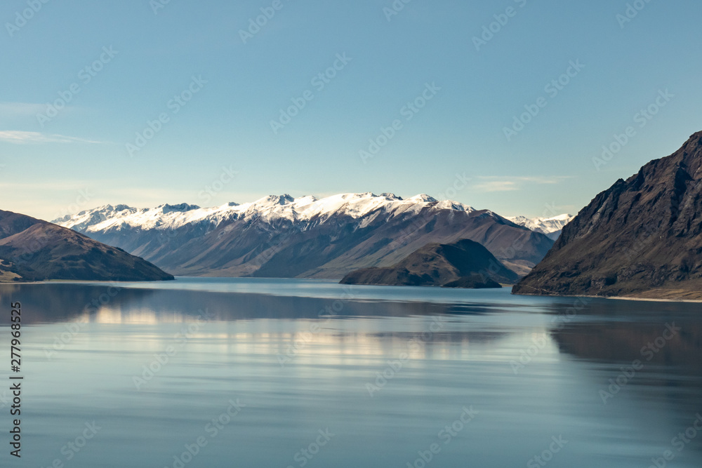 stunning natural beauty of the Glacial lakes and the Southern Alps of New Zealand