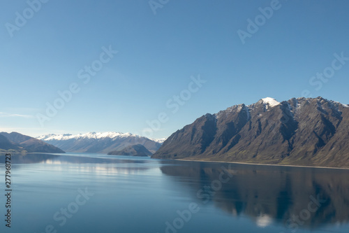 stunning natural beauty of the Glacial lakes and the Southern Alps of New Zealand © Stewart