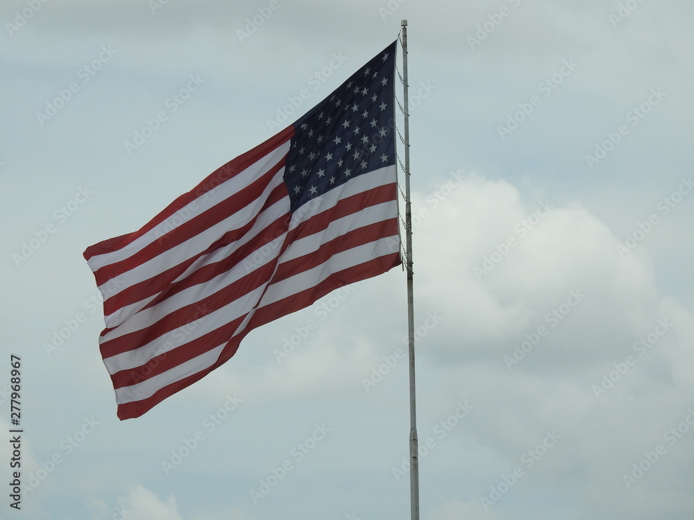 An American Flag blowing in the wind in Orlando in Florida!