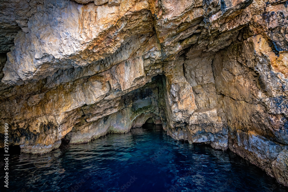 Turquoise water inside Blue Caves Turquoise water inside Blue Caves