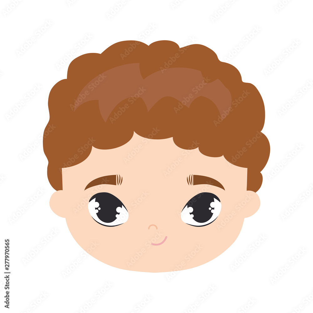head of cute little boy avatar character