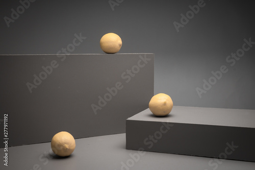 Lemon on grey box background © MuhammadSyafiq