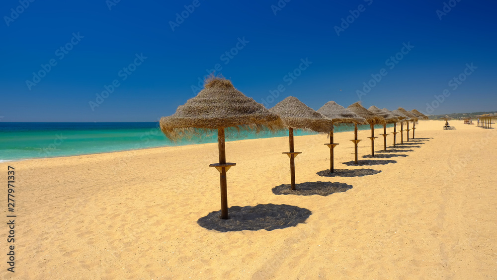 View on the beach Alvor in Algarve, Portugal.