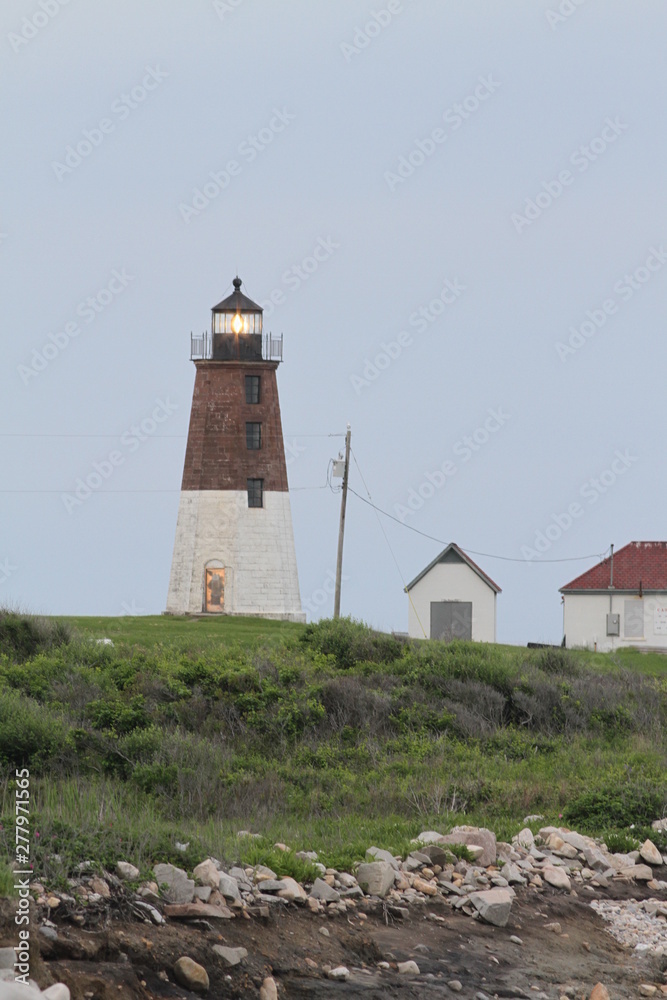 lighthouse on coast of the sea