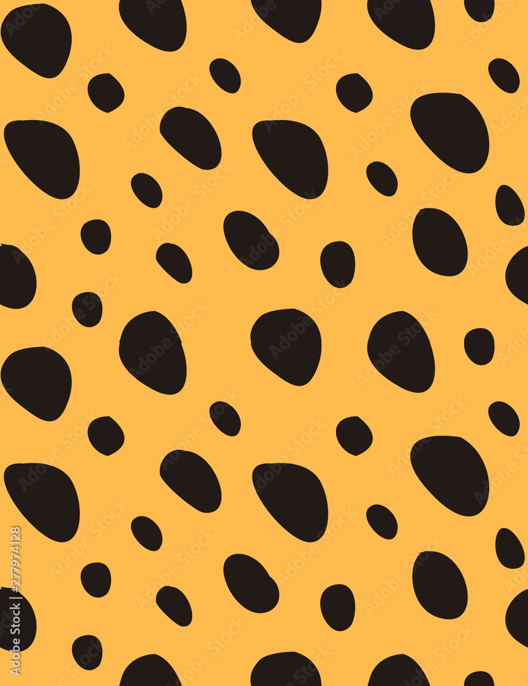 Vector seamless pattern of black and red yellow cheetah print fur Vector seamless pattern of black and red yellow cheetah print fur
