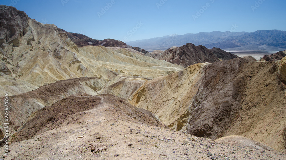 View from the End of Golden Canyon Trail (from slopes of the Red Cathedral towards Manly Beacon), Death Valley National Park, California, USA