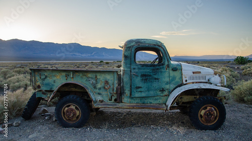 Εκτύπωση καμβά Rusted old vehicle, Ballarat ghost town, Inyo County, California, USA