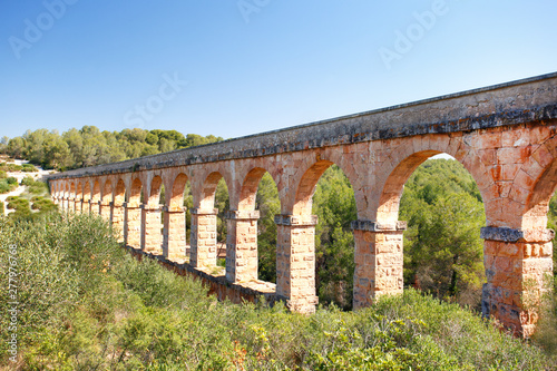 A part of the Roman aqueduct built to supply water to the ancient city of Tarraco - now Tarragona, Spain.