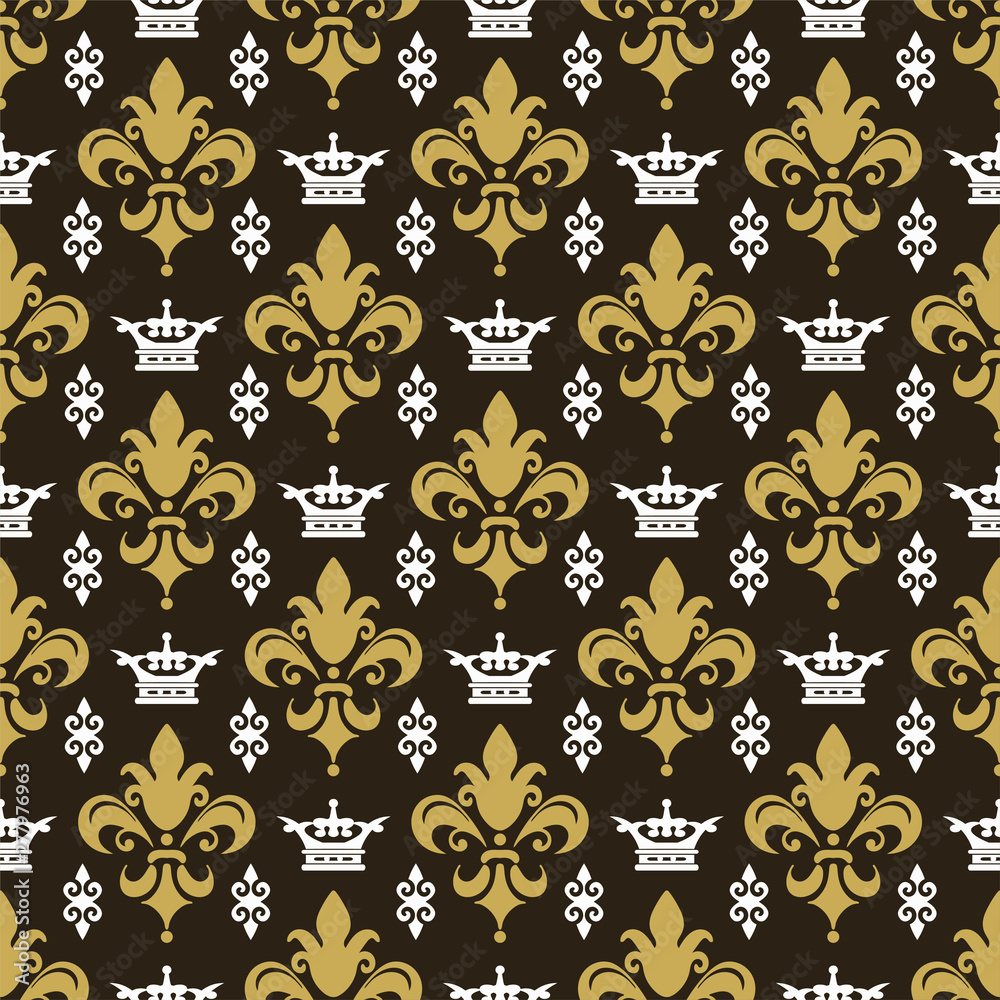 Seamless background pattern in vintage style for your design: wallpaper, fabrics, books, posters and business cards. Vector image