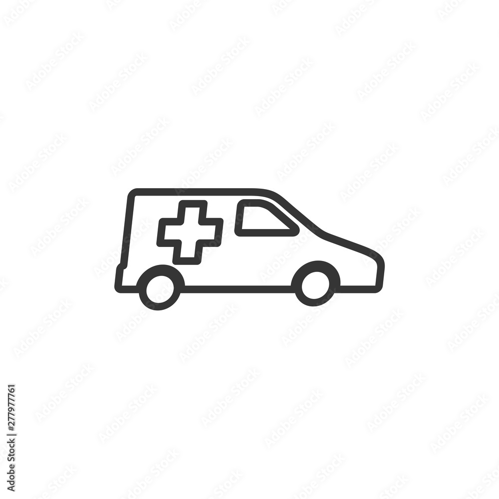 Ambulance truck icon template color editable. Ambulance car symbol vector sign isolated on white background. Simple logo vector illustration for graphic and web design.