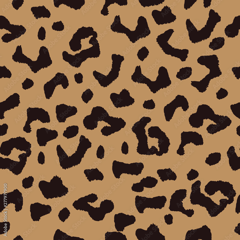 Vector seamless background with leopard spotty ornament, wallpaper, pattern  ideal for textile designs and textures