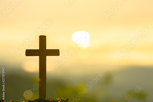 Photography Symbol of God love to people the mountain at sunset