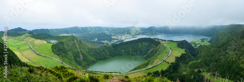 Panorama View of Lagoa Santiago, Boca do Inferno, Sao Miguel, Azores, Portugal photo