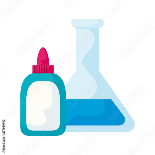 tube test laboratory with bottle glue