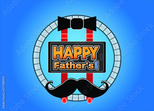 Fathers Day letters and promotion illustration in commemoration of Fathers Day Brazil 