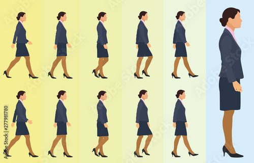 Side Walk Cycle for Business Woman