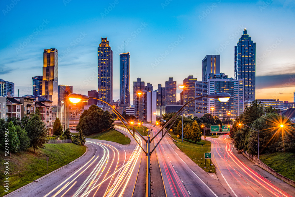 Downtown Atlanta Georgia GA Skyline - obrazy, fototapety, plakaty 