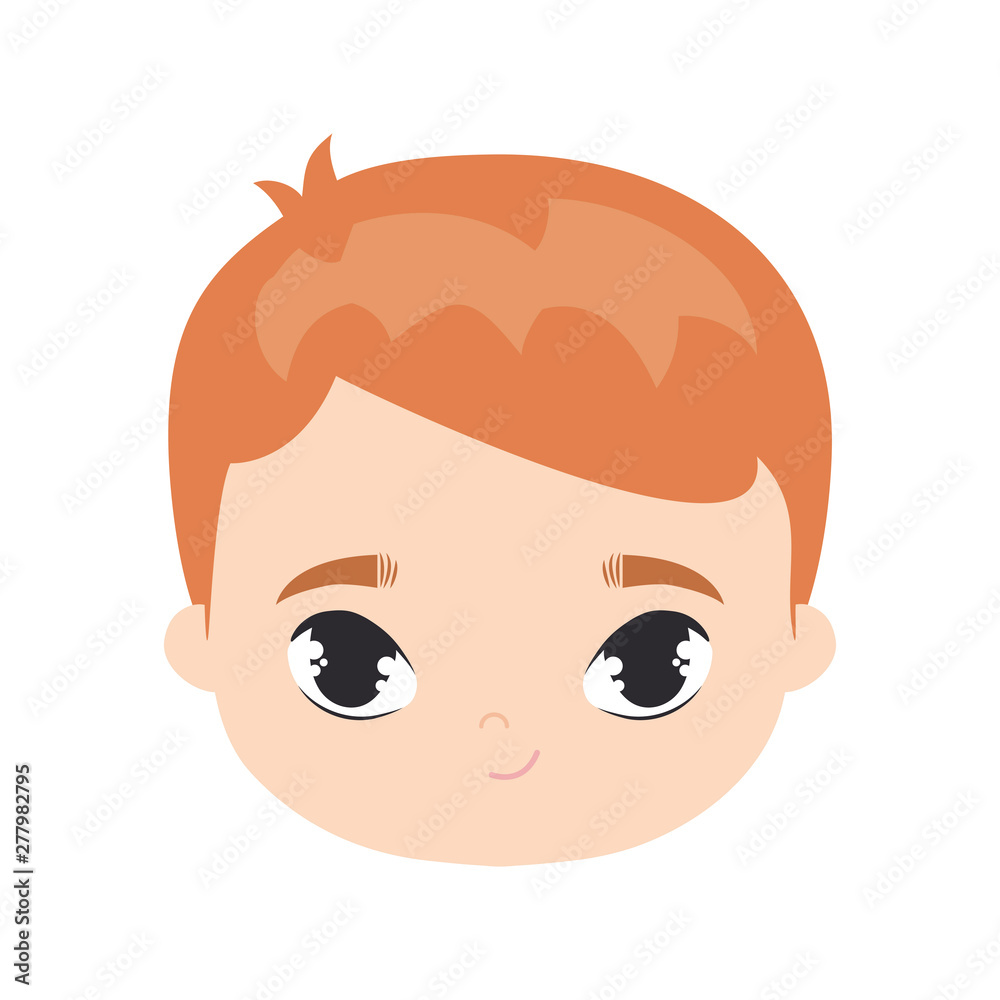 head of cute little boy avatar character