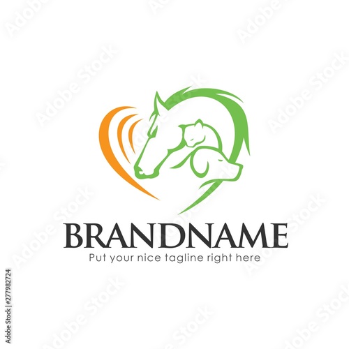 Veterinary Love Iconic Logo Design