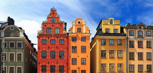 Traditional Swedish architecture in Stortorget Place, Gamla Stan, Stockholm