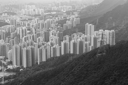 Hong Kong Skyline Kowloon from Fei Ngo Shan hill sunset photo