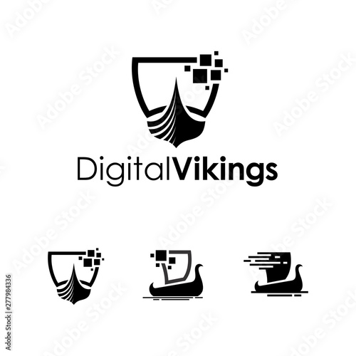 Digital Viking Boat Logo