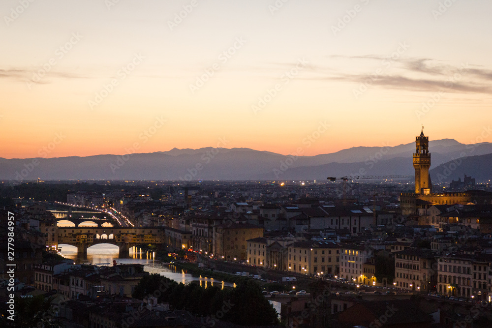 view of florence at sunset