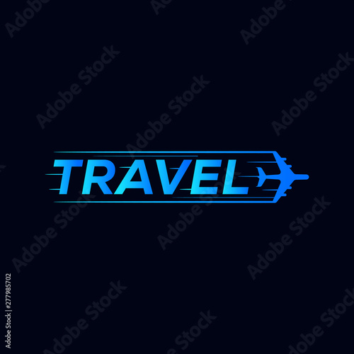 travel symbol logo design with airplane icon