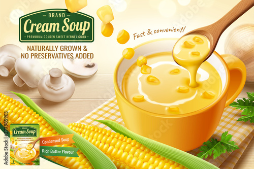 Corn cream soup ads