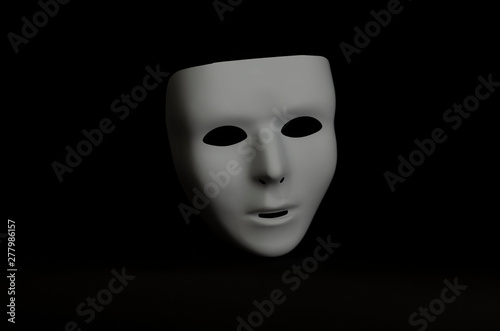 mask on black background