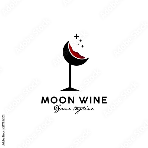 moon wine inspiration for bar logo design