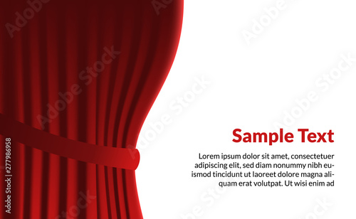modern luxury open red silk curtain illustration for grand opening