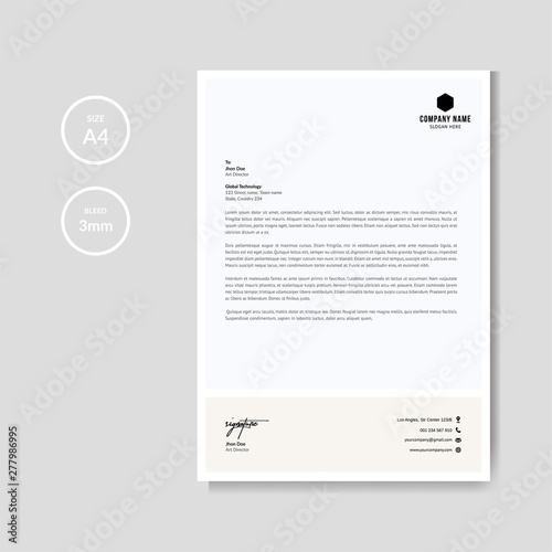 Simple and minimalist letterhead layout template vector