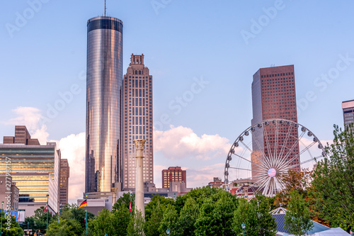 Sunset in Atlanta at Centennial Olympic Park