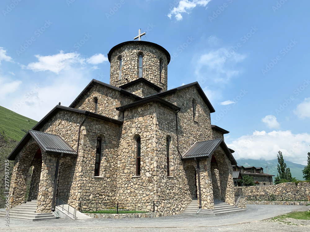 Fiagdon, Russia, North Ossetia. Khidikus.  Alan dormition male monastery. Cathedral of the Iberian (Mozdok) icon of the mother of God