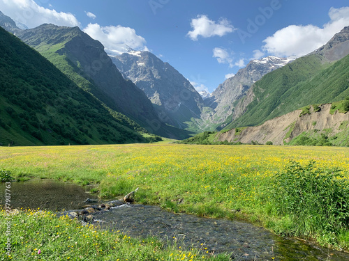 Russia, North Ossetia. Midagrabindon river in summer photo