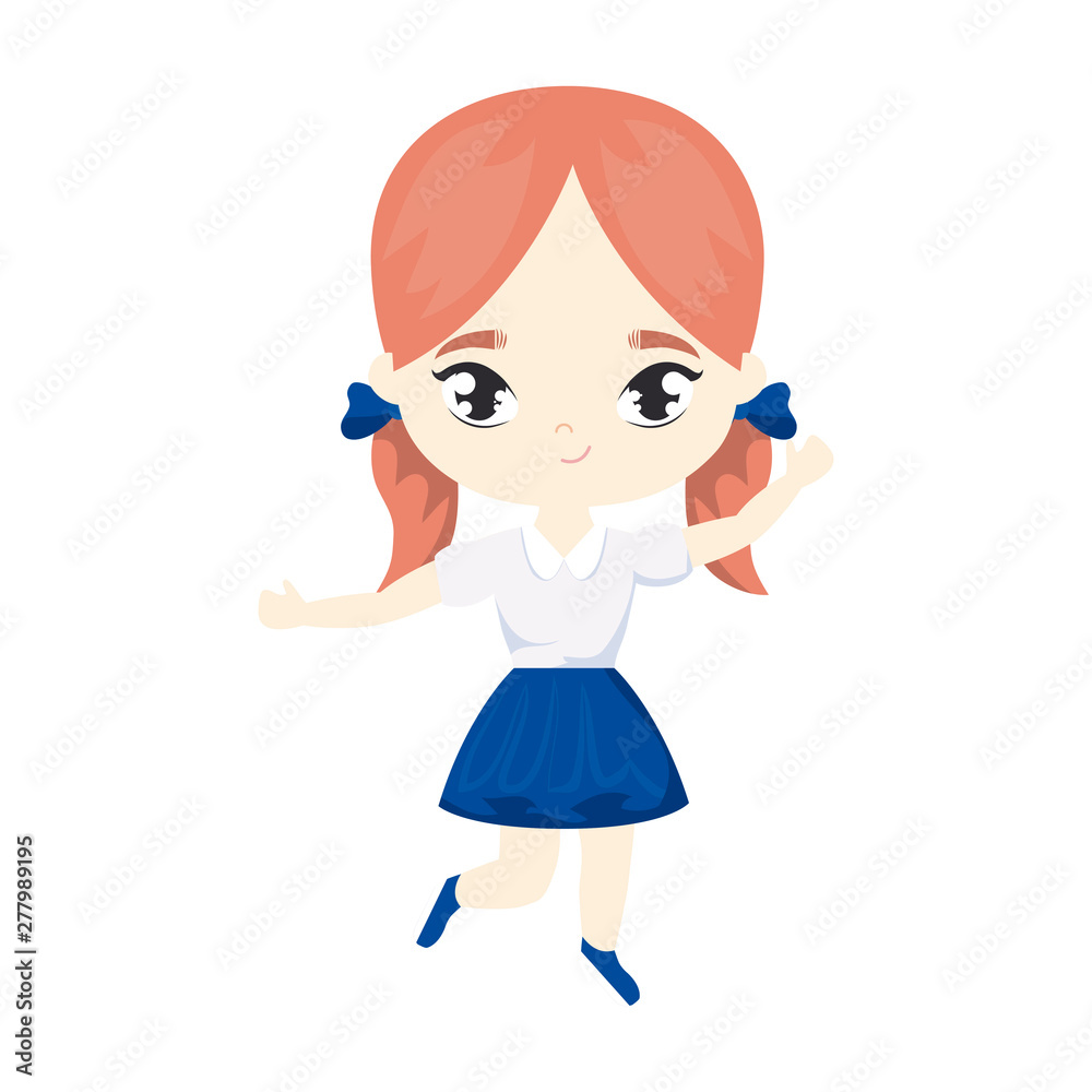 cute little student girl avatar character cute little student girl avatar character