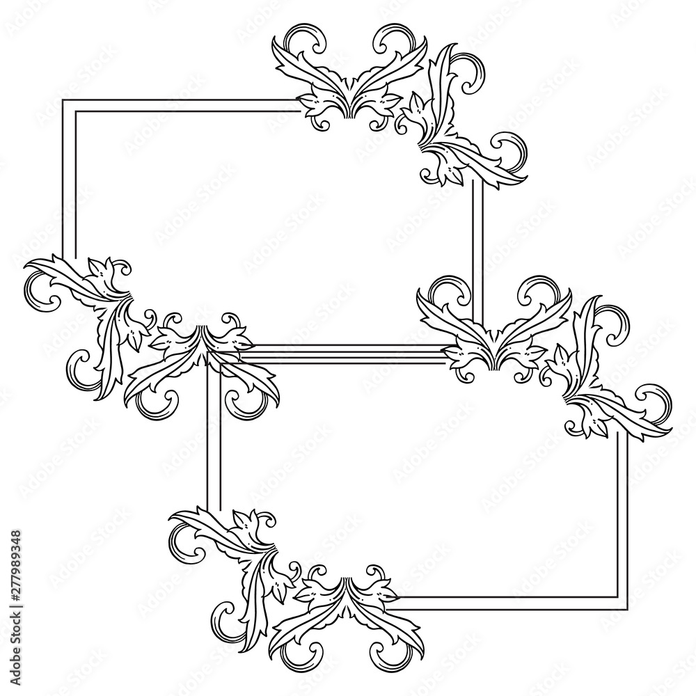 Beautiful floral frame, elegant invitation card. Vector Beautiful floral frame, elegant invitation card. Vector