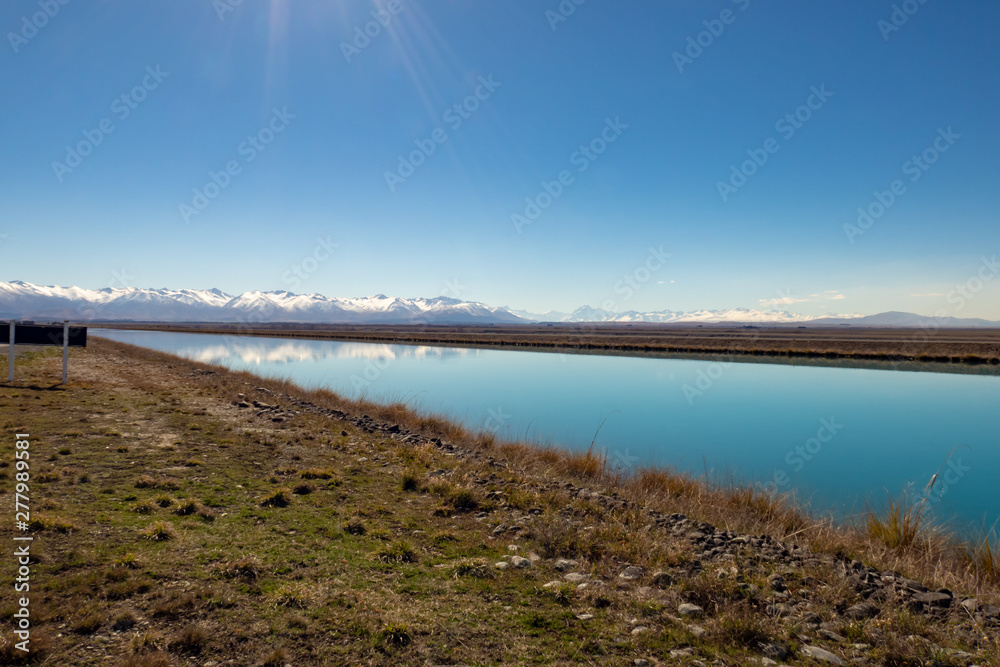 Beautiful deserted lake scenery in the South Island of New Zealand Beautiful deserted lake scenery in the South Island of New Zealand