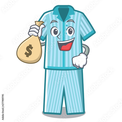 With money bag pyjamas isolated on in the character