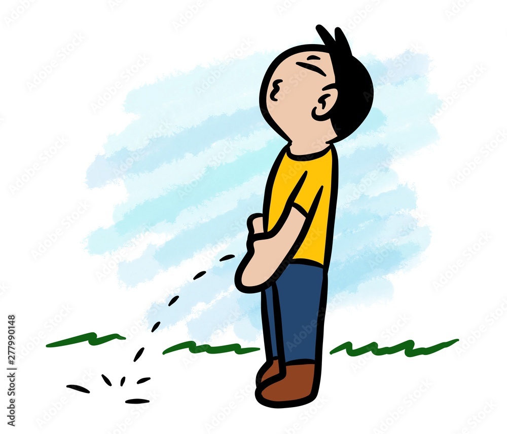 cartoon-man-peeing-on-the-ground-stock-illustration-adobe-stock