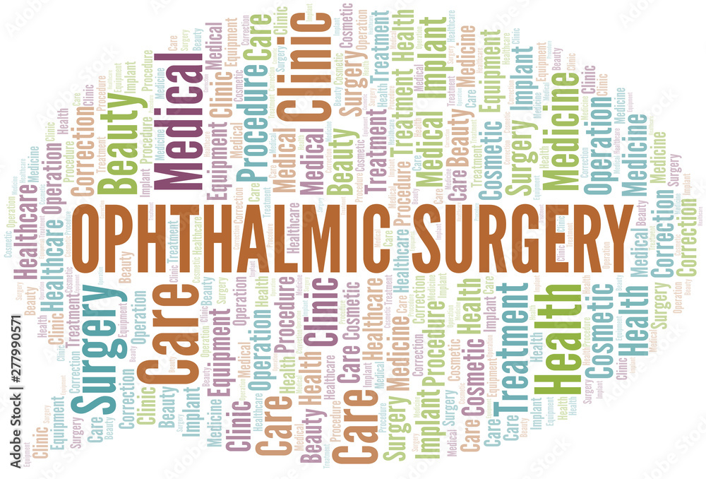 Obraz premium Ophthalmic Surgery word cloud vector made with text only.