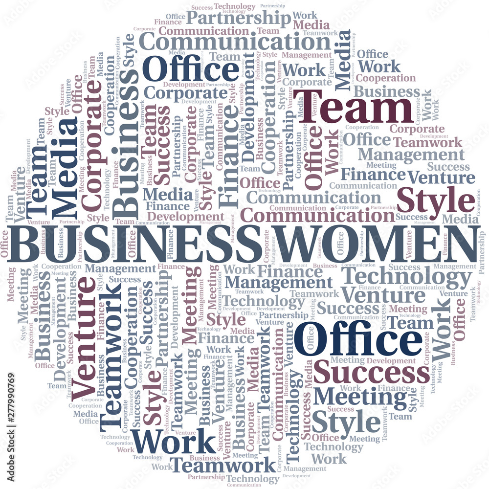 Business Women word cloud. Collage made with text only. Business Women word cloud. Collage made with text only.
