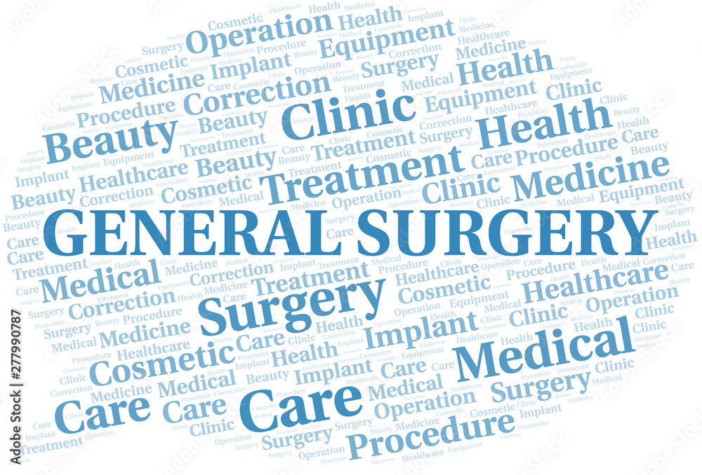 General Surgery word cloud vector made with text only.
