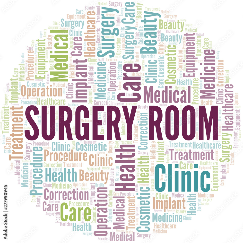 Surgery Room word cloud vector made with text only. Surgery Room word cloud vector made with text only.