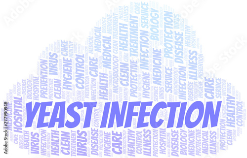 Yeast Infection word cloud vector made with text only.