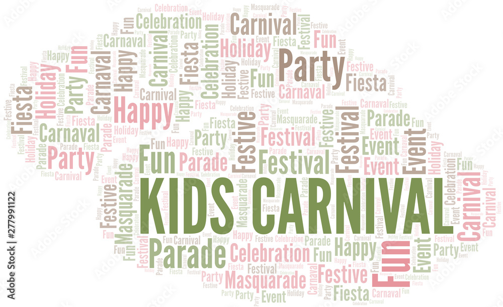 Fototapeta premium Kids Carnival word cloud vector made with text only.