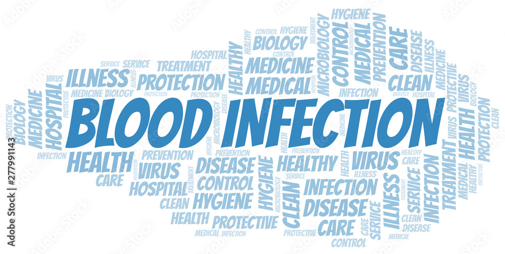 Blood Infection word cloud vector made with text only. Blood Infection word cloud vector made with text only.