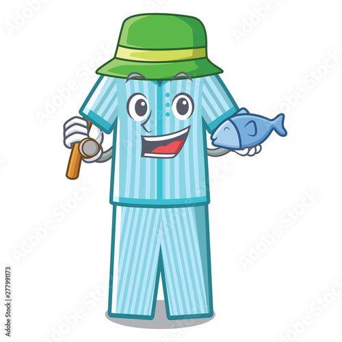 Fishing pyjamas placed on a cartoon bed